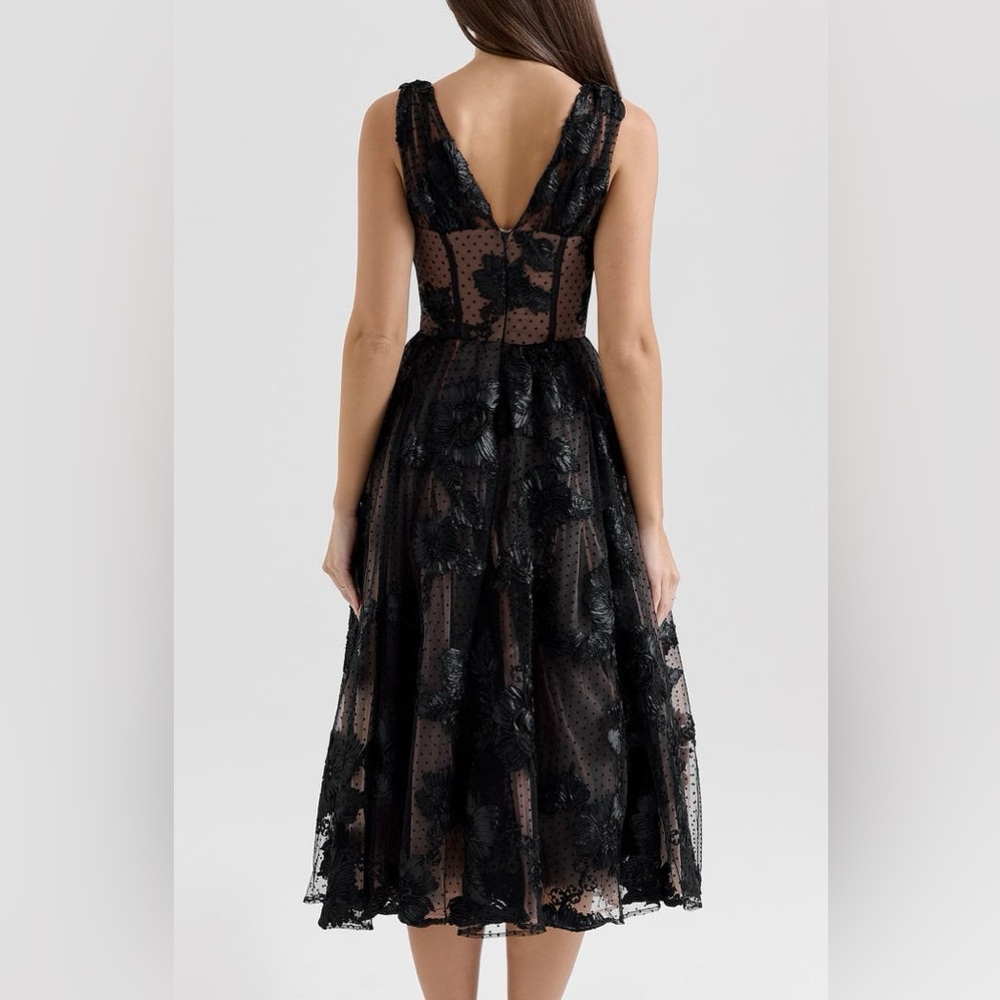 NWT Sianna Lace Corset Cocktail Midi Dress - Picture 3 of 8